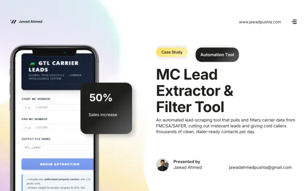 MC Lead Scraper — Automated Carrier Lead Extraction Tool